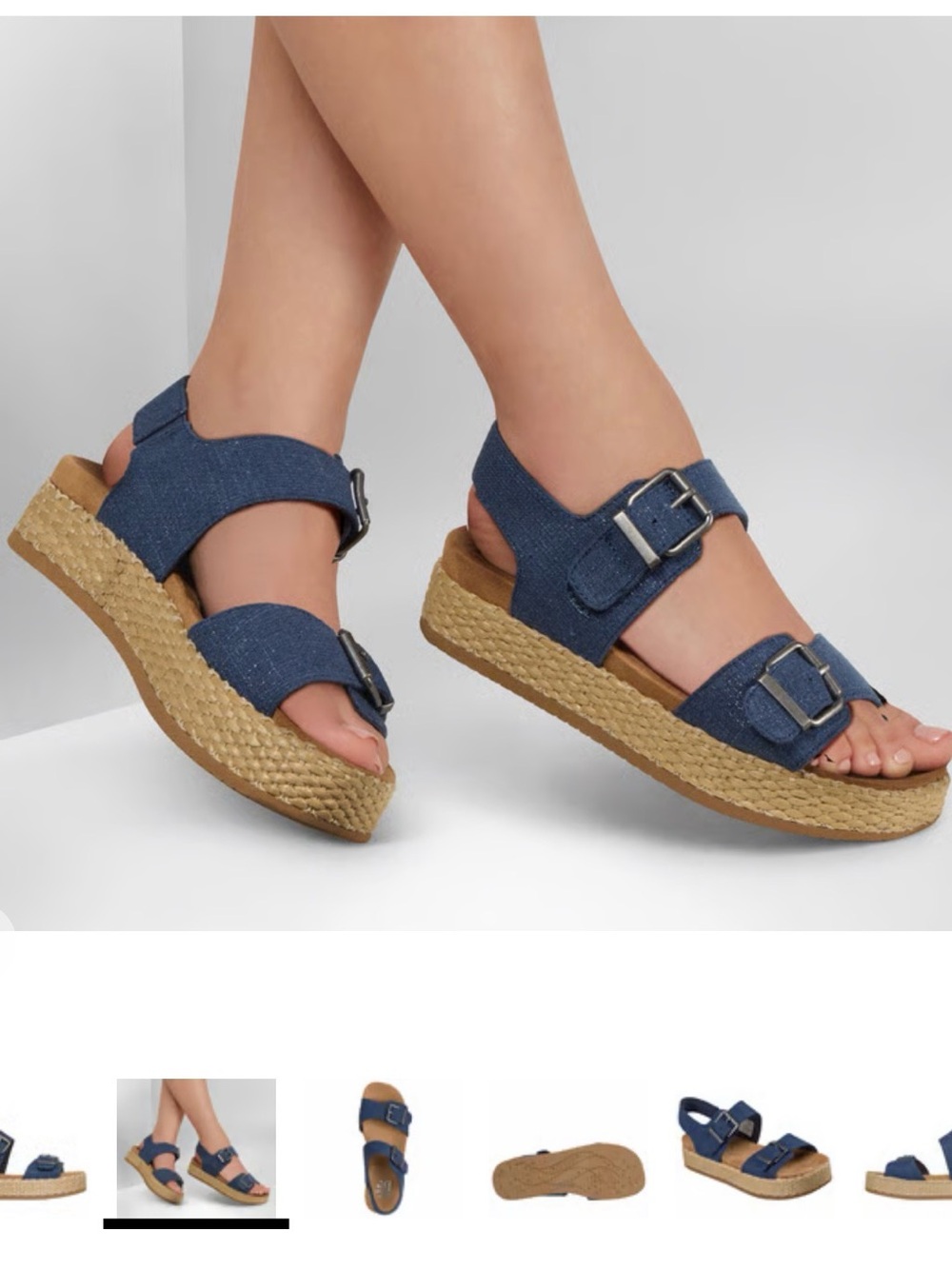 BOBS from Skechers Navy Espadrille Platform Sandals